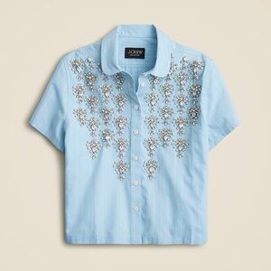 J. Crew Light Blue Embellished Shirt